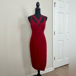 Laundry By Shelli Segal Burgundy Midi Dress
